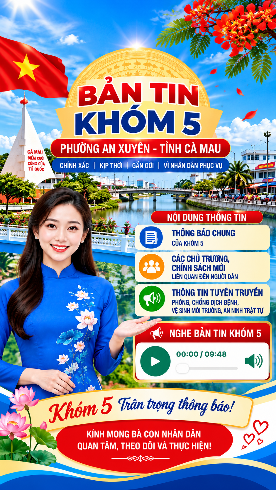 Bản tin Khóm 5, phường An Xuyên, tỉnh Cà Mau